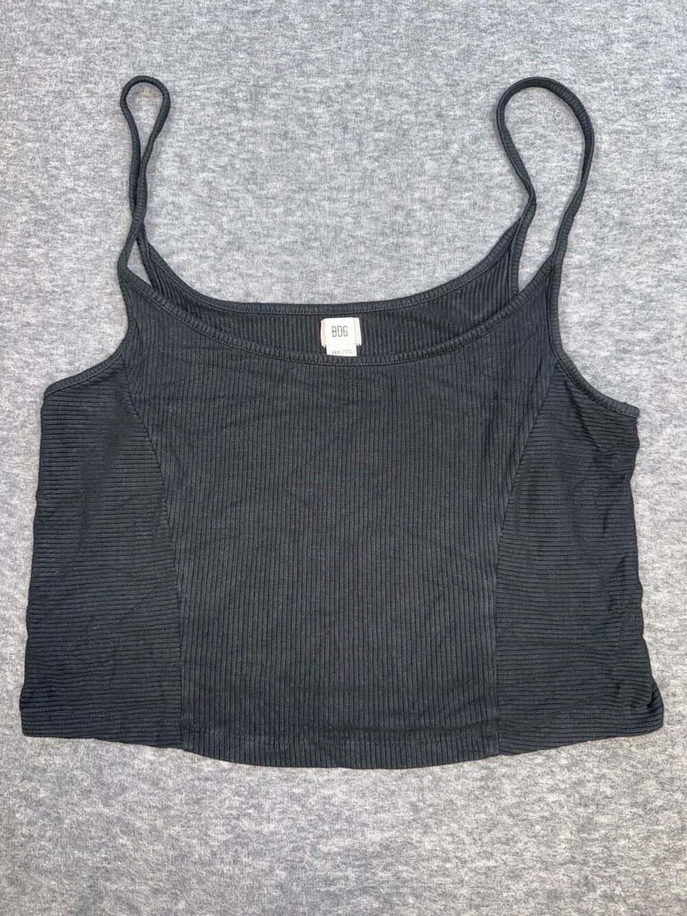 BDG Black Ribbed Cropped Cami Tank Top Size XXXL